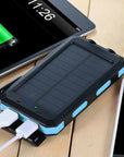 Banco de energía solar de alta capacidad – cargador impermeable de 500000mAh con doble USB y linterna incorporada