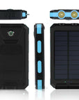 Banco de energía solar de alta capacidad – cargador impermeable de 500000mAh con doble USB y linterna incorporada