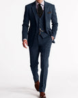Variant image for Men's Tweed Tuxedo Suit Gray Size M Wool - Elegant Wedding Suit-55