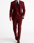 Men's Tweed Tuxedo Suit Gray Size M Wool - Elegant Wedding Suit-3