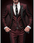 Men's Three-Piece Linen Suit Grey Size M Elegant Blazer Vest Pants-1