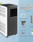 10000 BTU(Ashrae) Portable Air Conditioner Cools 350 Sq.Ft with Dehumidifier 1