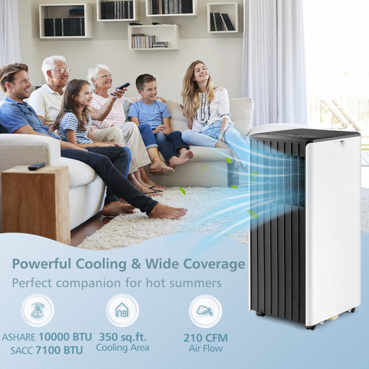 10000 BTU(Ashrae) Portable Air Conditioner Cools 350 Sq.Ft with Dehumidifier 3