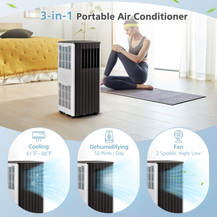 10000 BTU(Ashrae) Portable Air Conditioner Cools 350 Sq.Ft with Dehumidifier 4