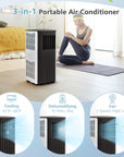 10000 BTU(Ashrae) Portable Air Conditioner Cools 350 Sq.Ft with Dehumidifier 4