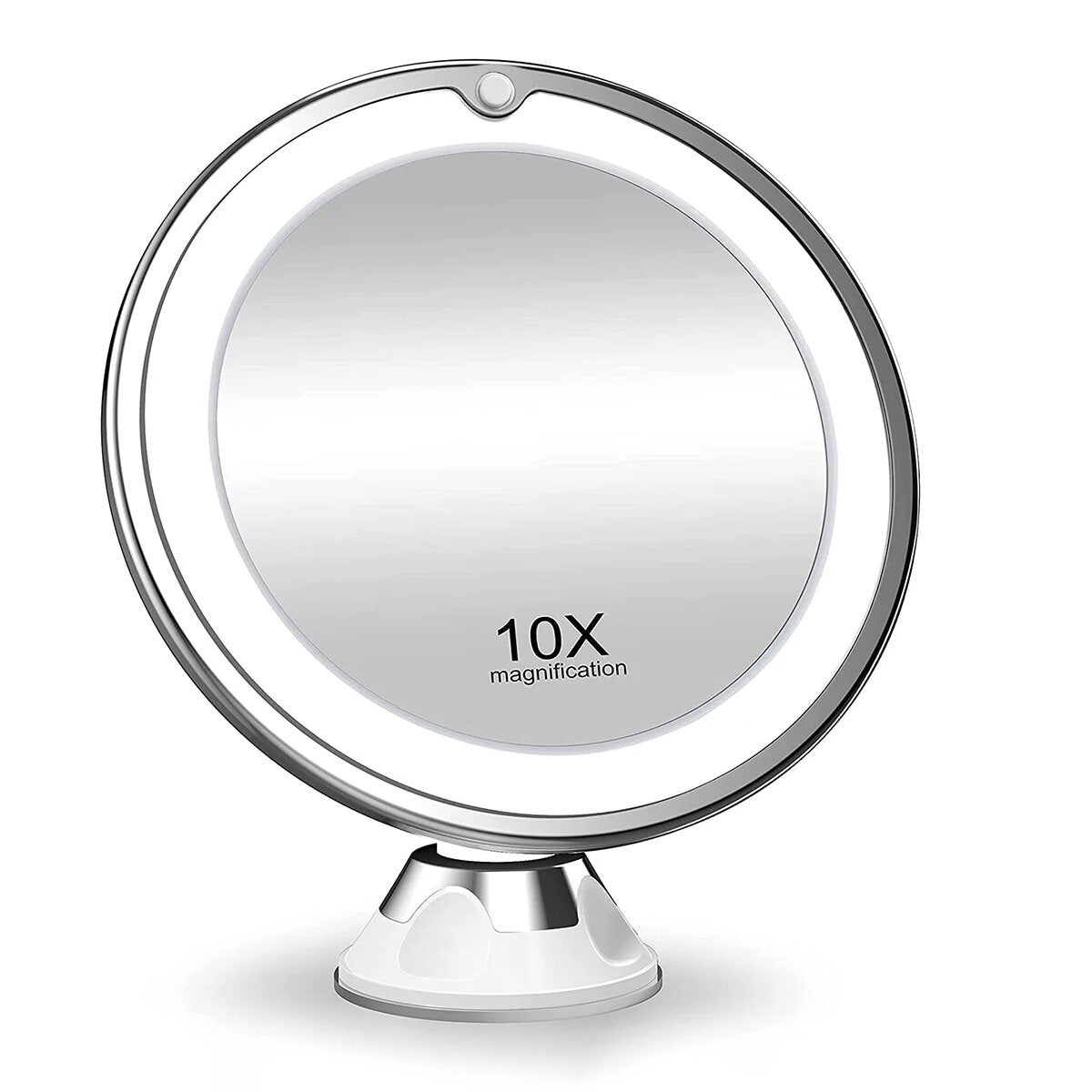 10x Magnifying Makeup Mirror with LED Lights, 360° Rotation and Natural Daylight Illumination for Flawless Beauty 0