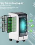 110V Portable Cooling Evaporative Fan with 3-Speed and 8H Timer Function 7