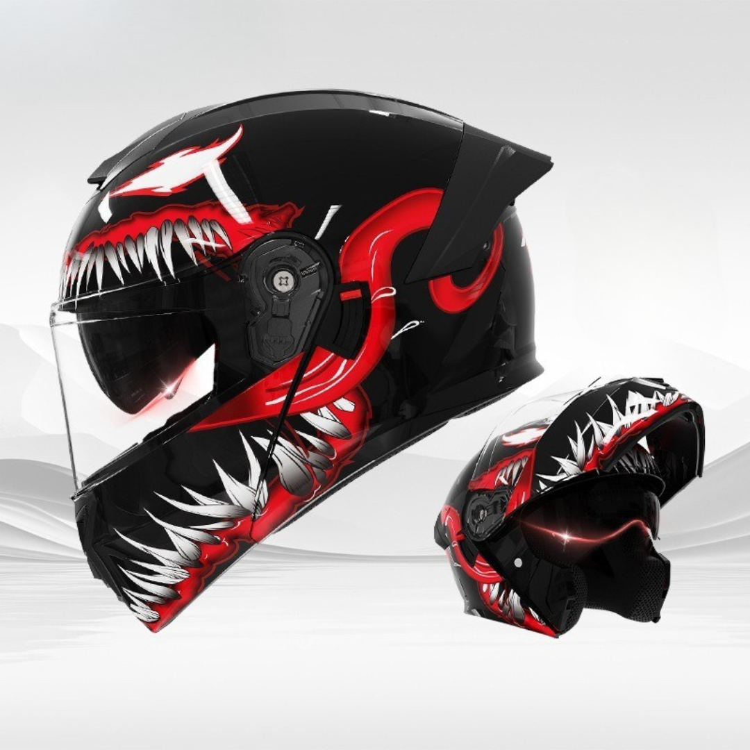 Men’s Vintage Modular Motorcycle Helmet Double Lens DOT ECE Approved ABS Shell