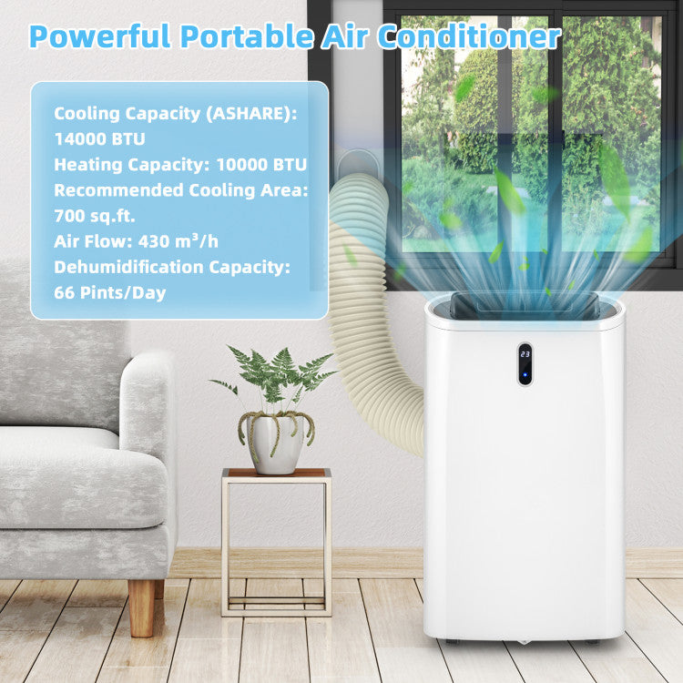 14000 BTU(Ashrae) Portable Air Conditioner with APP and WiFi Control 4