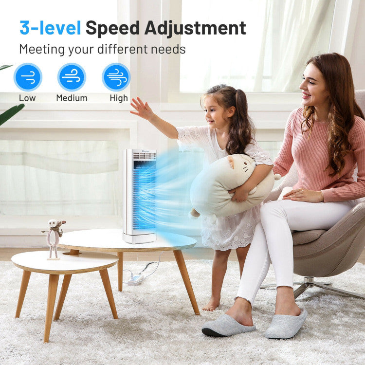 14 Inch Mini Oscillating Tower Fan Electric Desk Fan with 3 Speed and Timer 3