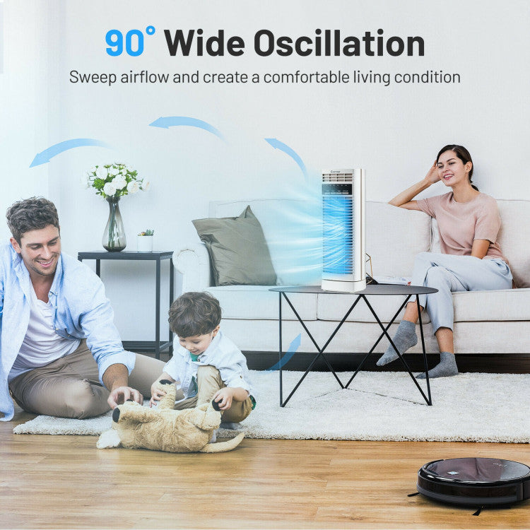14 Inch Mini Oscillating Tower Fan Electric Desk Fan with 3 Speed and Timer 4