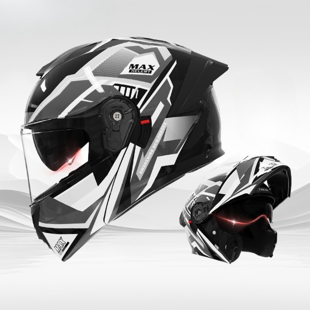 Men’s Motorcycle Helmet Double Lens Vintage Modular ABS