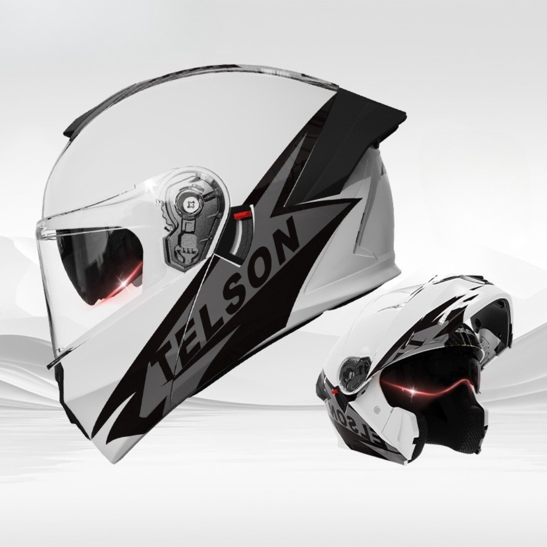 Men’s Vintage Modular Motorcycle Helmet Double Lens DOT ECE Approved ABS Shell