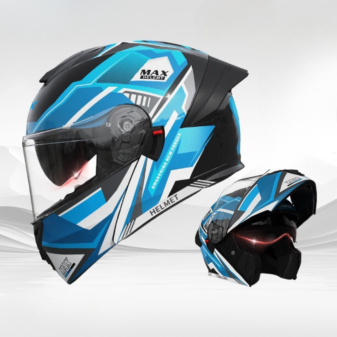 Men’s Motorcycle Helmet Double Lens Vintage Modular ABS