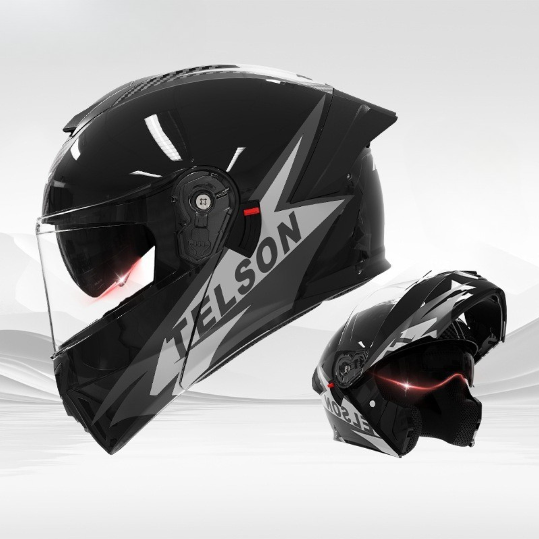 Men’s Vintage Modular Motorcycle Helmet Double Lens DOT ECE Approved ABS Shell