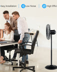 16 Inch Pedestal Standing Fan Oscillating Pedestal Fan with 3 Speeds and Adjustable Height 2