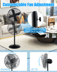 16 Inch Pedestal Standing Fan Oscillating Pedestal Fan with 3 Speeds and Adjustable Height 5