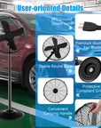 16 Inch Pedestal Standing Fan Oscillating Pedestal Fan with 3 Speeds and Adjustable Height 6