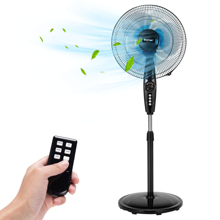 16 Inches Adjustable Height Fan with Quiet Oscillating Stand for Home and Office 1