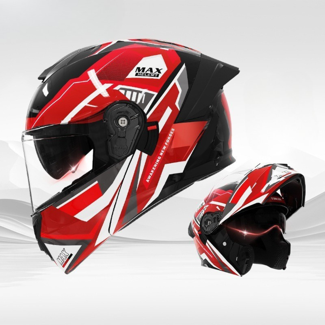 Men’s Vintage Modular Motorcycle Helmet Double Lens DOT ECE Approved ABS Shell