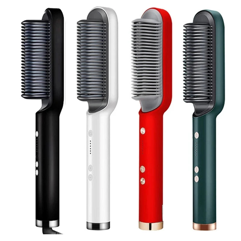 2-in-1 Hair Brush and Blow Dryer Brush with Adjustable Heat Settings for Straightening and Curling – Tourmaline Ceramic Technology 4