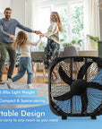 20 Inch Box Portable Floor Fan with 3 Speed Settings and Knob Control 2