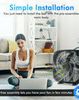 20 Inch Box Portable Floor Fan with 3 Speed Settings and Knob Control 6