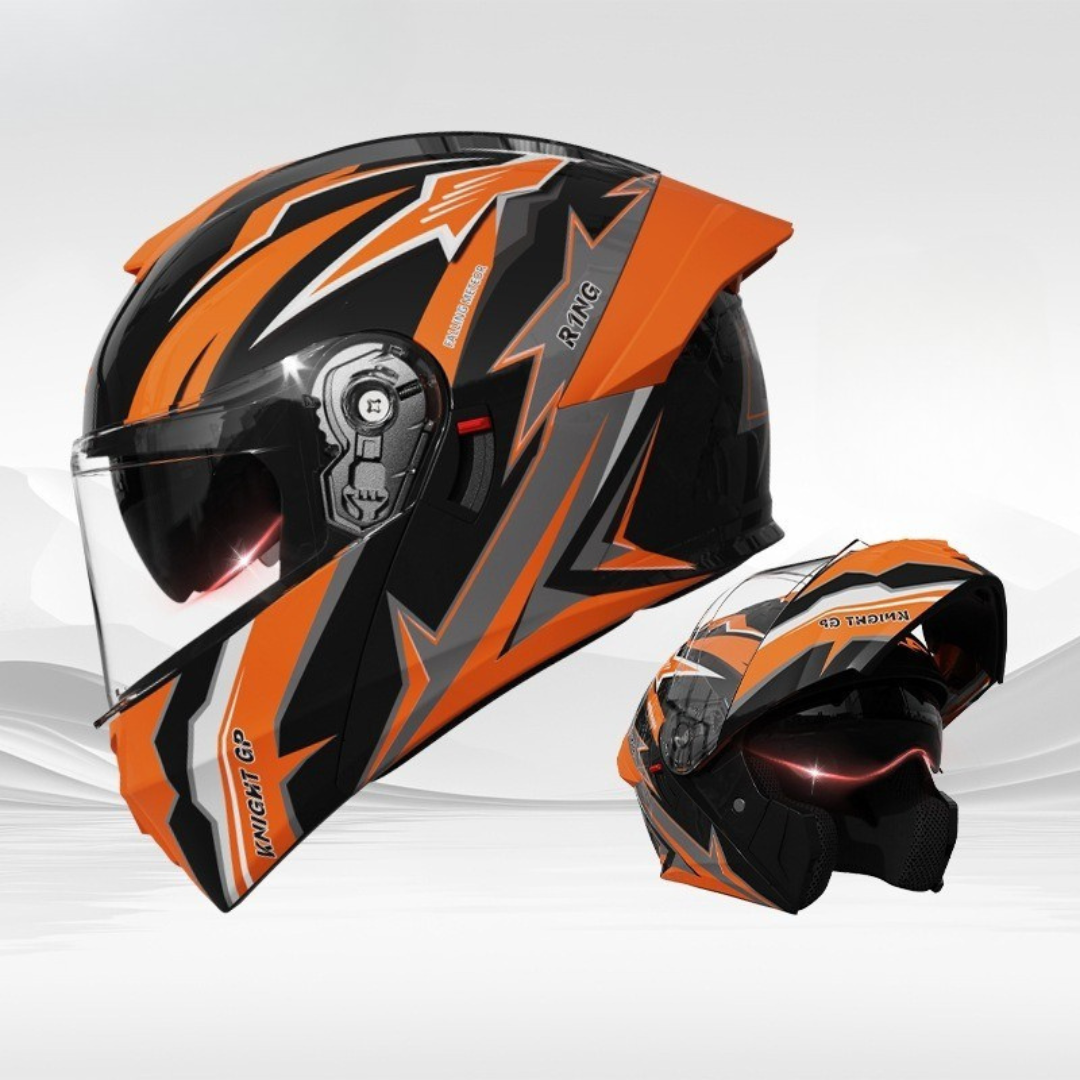 Men’s Vintage Modular Motorcycle Helmet Double Lens DOT ECE Approved ABS Shell