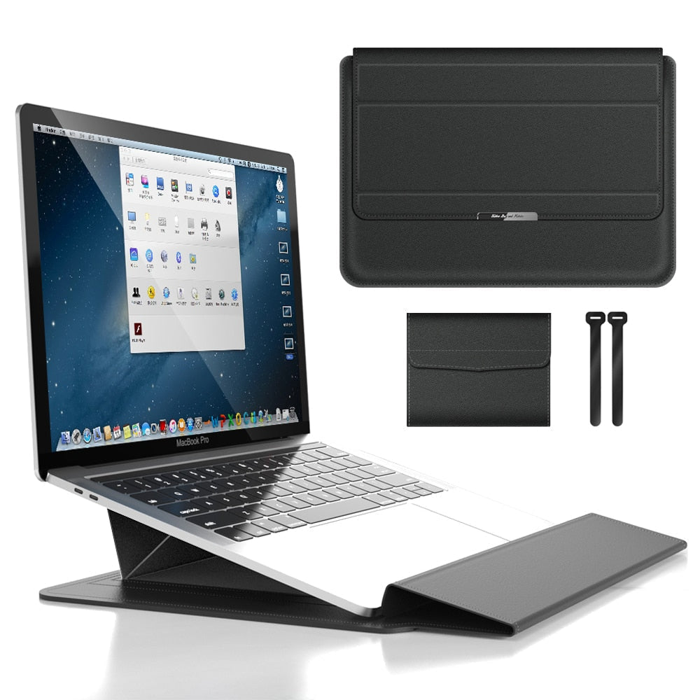 3-in-1 Waterproof Laptop Sleeve with Shock-Resistant Design and Accessory Storage - Elegant MacBook Case for Travel and Office 1