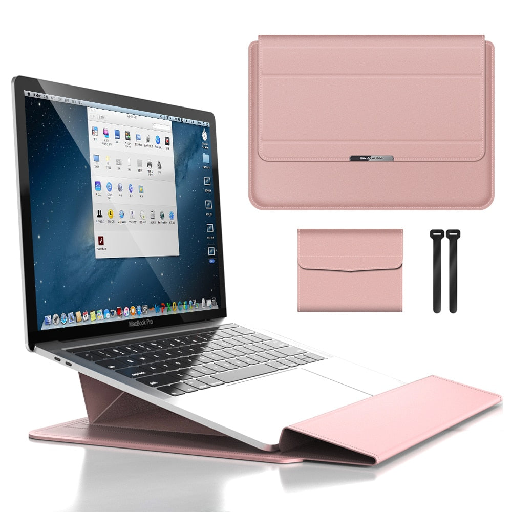 3-in-1 Waterproof Laptop Sleeve with Shock-Resistant Design and Accessory Storage - Elegant MacBook Case for Travel and Office 5
