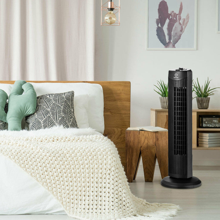 35W 28 Inch Quiet Bladeless Oscillating Tower Fan 3