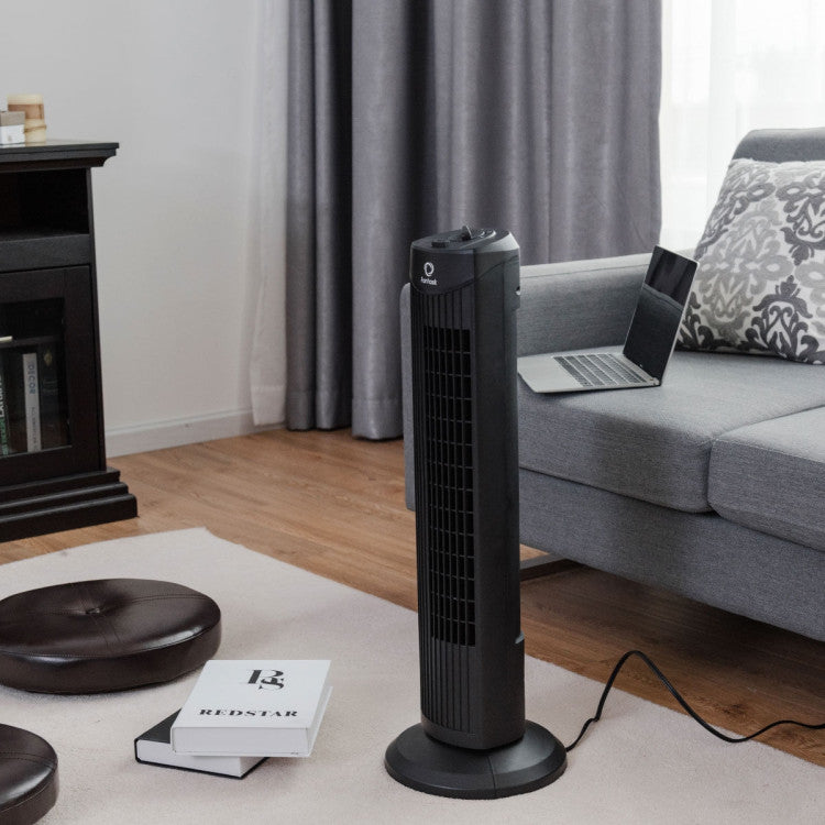 35W 28 Inch Quiet Bladeless Oscillating Tower Fan 4