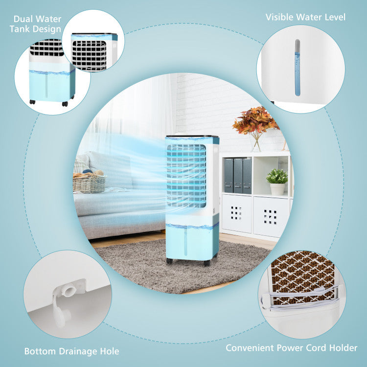 4-in-1 Evaporative Air Cooler with 12L Water Tank and 4 Ice Boxes 2