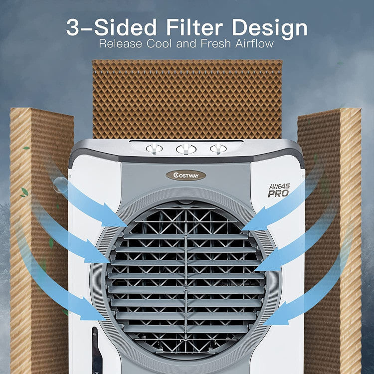 4-in-1 Industrial Evaporative Air Cooler Fan with 12 Gallon Tank and Wheels 6