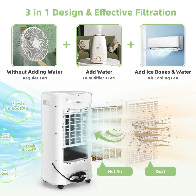 4-in-1 Portable Evaporative Air Cooler with Timer and 3 Modes 4
