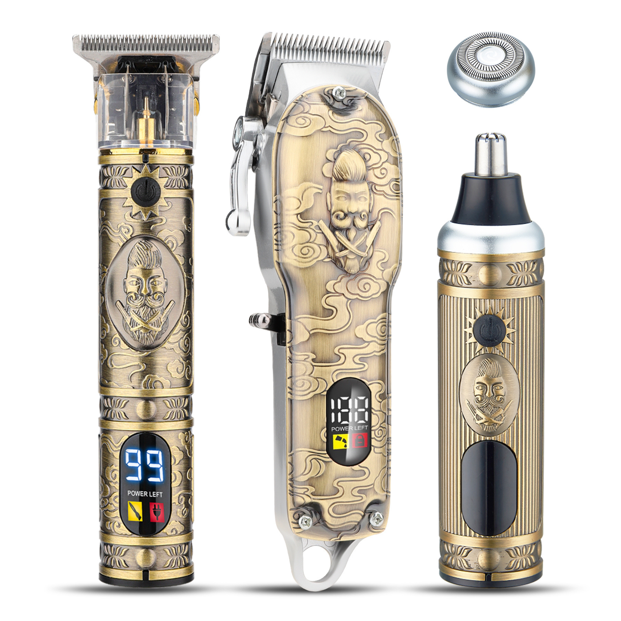 4-in-1 Professional Clipper Kit with High-Speed Motor, Waterproof Design, Adjustable Lengths, and LED Display 0
