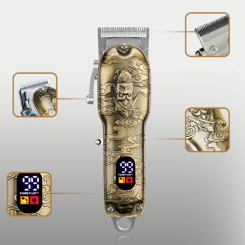 4-in-1 Professional Clipper Kit with High-Speed Motor, Waterproof Design, Adjustable Lengths, and LED Display 1