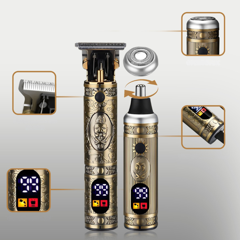 4-in-1 Professional Clipper Kit with High-Speed Motor, Waterproof Design, Adjustable Lengths, and LED Display 2
