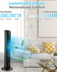 40 Inch Tower Fan with Remote 75˚ Oscillating Fan with 3 Wind Modes and 4 Wind Speeds 2