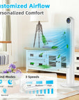 42 Inch 80 Degree Tower Fan with Smart Display Panel and Remote Control 4