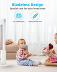 42 Inch 80 Degree Tower Fan with Smart Display Panel and Remote Control 7