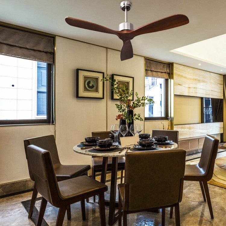 52 Inch Modern Brushed Nickel Finish Ceiling Fan with Remote Control 1