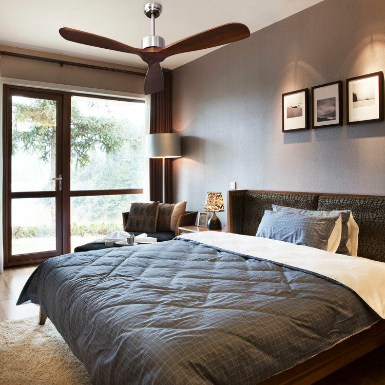 52 Inch Modern Brushed Nickel Finish Ceiling Fan with Remote Control 2
