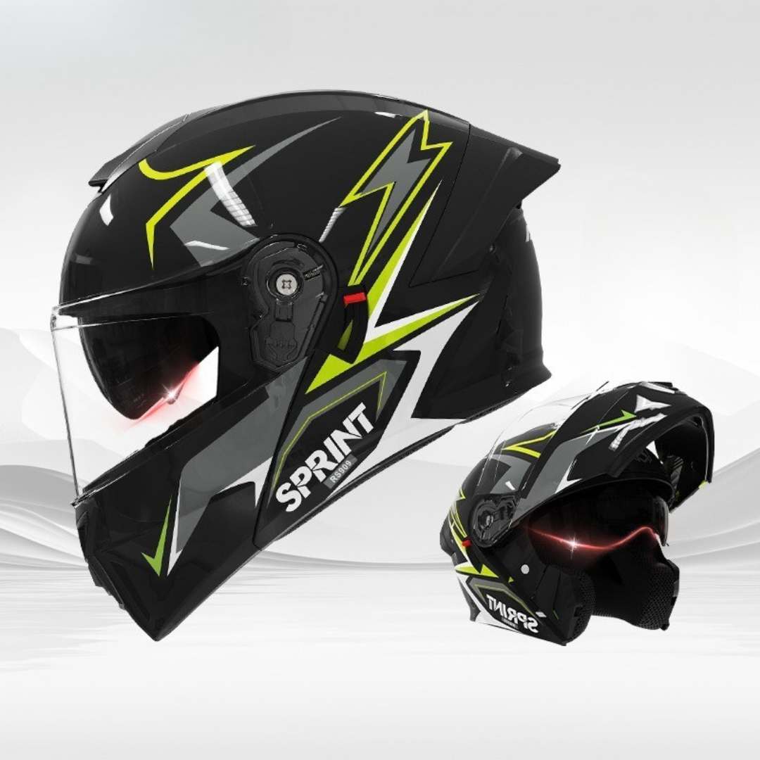 Men’s Motorcycle Helmet Double Lens Vintage Modular ABS