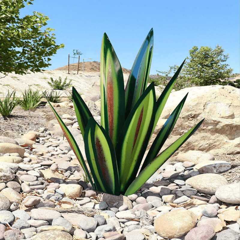 Handgefertigte wasserdichte Solar-Agaven-Gartenlampe – stilvolle solarbetriebene Leuchte für Außenbereiche