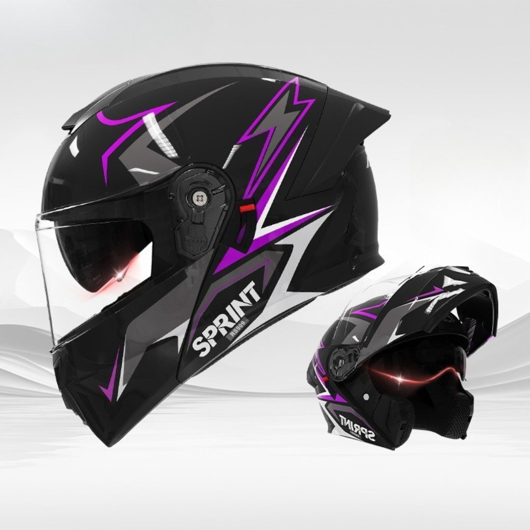 Men’s Vintage Modular Motorcycle Helmet Double Lens DOT ECE Approved ABS Shell