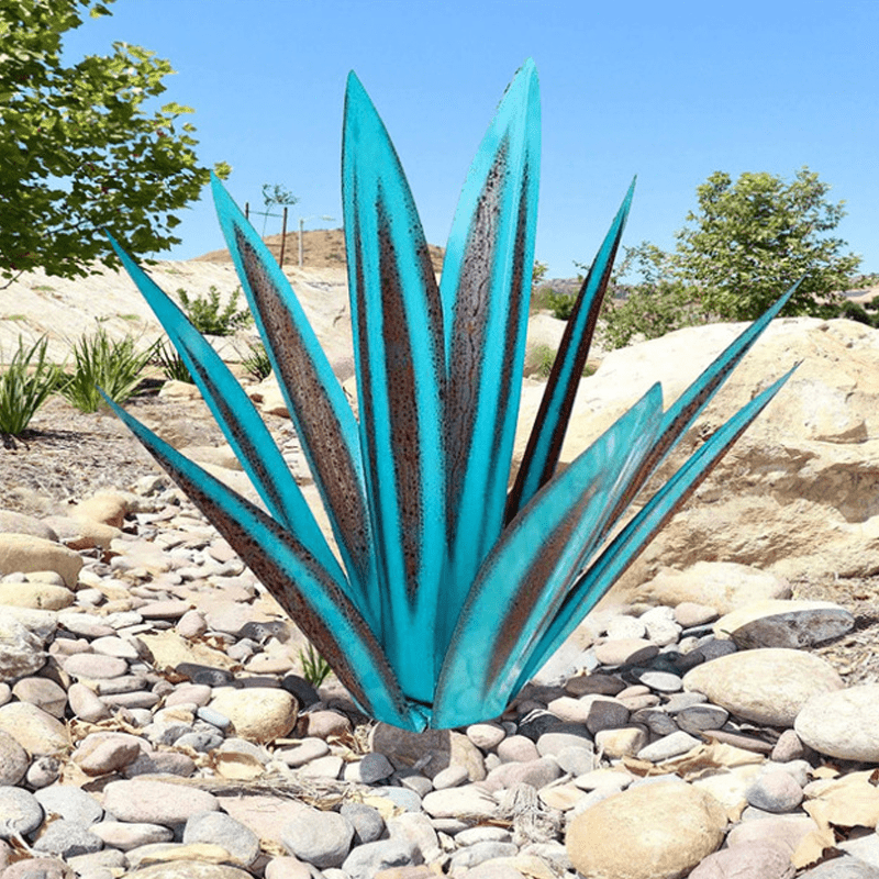 Handgefertigte wasserdichte Solar-Agaven-Gartenlampe – stilvolle solarbetriebene Leuchte für Außenbereiche