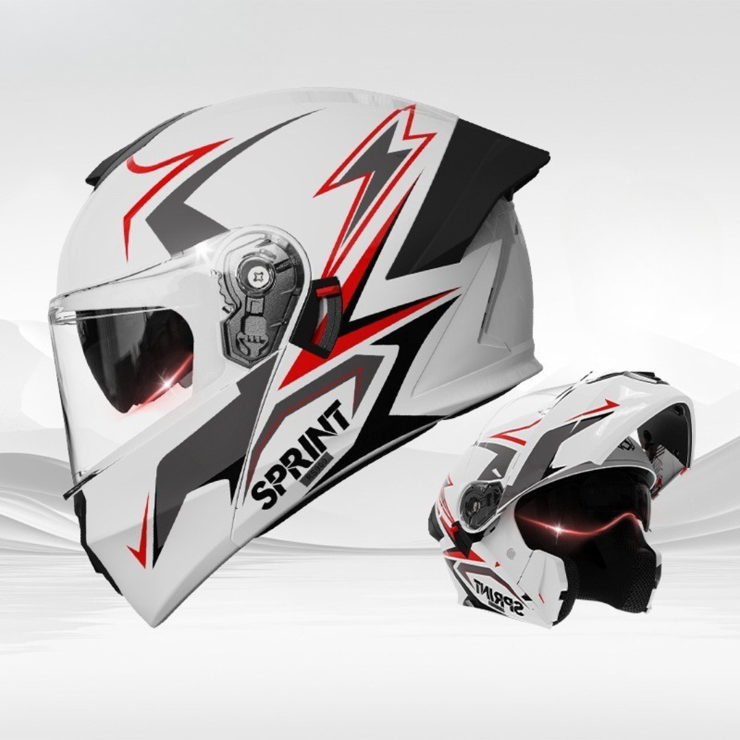 Men’s Motorcycle Helmet Double Lens Vintage Modular ABS