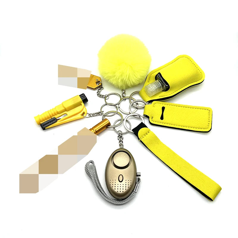 9-Piece Outdoor Self Defense Keychain Set for Women – Compact, Durable, Stylish Protection 0