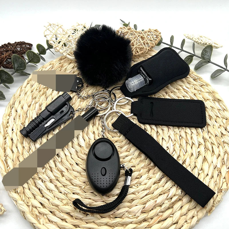9-Piece Outdoor Self Defense Keychain Set for Women – Compact, Durable, Stylish Protection 1